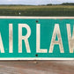 Fairlawn Rd Street Sign, Vintage Green Road Sign 42x9 Metal Wall Sign Garage Art