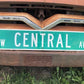 Central Av Street Sign, Vintage Green Road Sign, 42x9 Metal Wall Sign, Garage