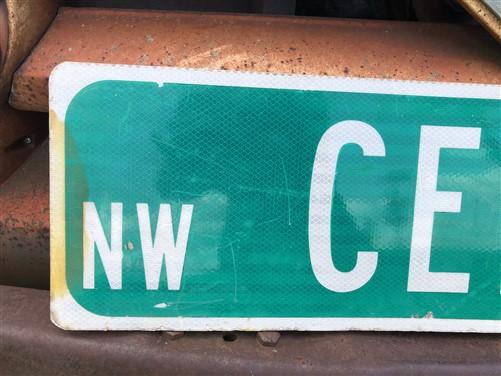Central Av Street Sign, Vintage Green Road Sign, 42x9 Metal Wall Sign, Garage