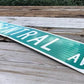 Central Av Street Sign, Vintage Green Road Sign, 42x9 Metal Wall Sign, Garage