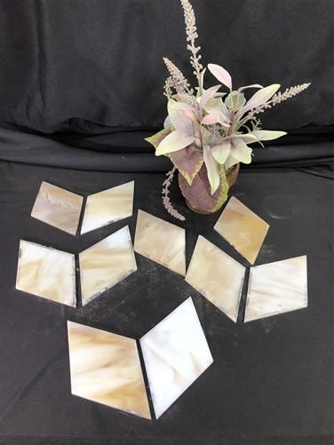 10 Stained Slag Glass Diamond Panes, Reclaimed Church Window Art Glass Pieces G