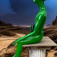 Art & Collectibles > Sculpture > Figurines - Sitting Green Alien Statue, Little Green Place Man, UFO Extra Terrestrial, A...
