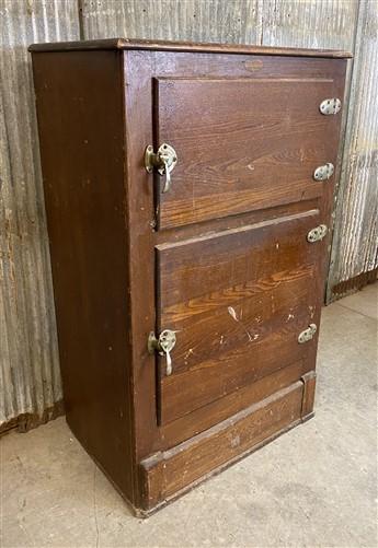 Kitchen Appliance - Vintage Oak Icebox Refrigerator, 2 Door Ice Chest, Primitive Kitchen Furniture A by The Old Grainery (...