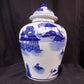Decorative jar - Blue & White Pagoda Ginger Jar, 10 Chinese Porcelain Decor, Chinoiserie X, by The Old Grainery (Asian, As...