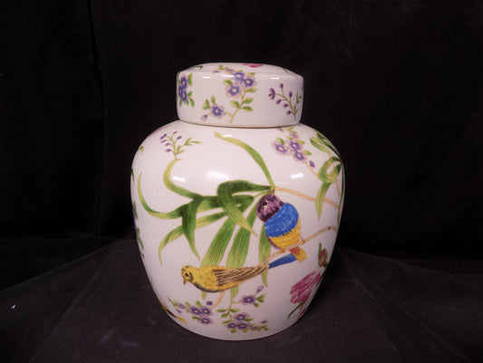 Decorative jar - Bird & Flower Ginger Jar, 9 Chinese Porcelain Decor, Asian Chinoiserie A22 by The Old Grainery (10 inch,...