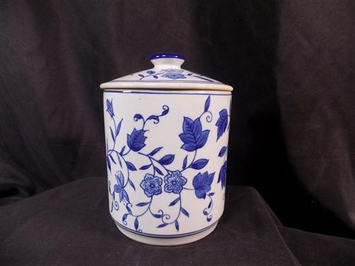 Decorative jar - Ginger Cookie Jar, Blue & White Floral 8 Chinese Porcelain Decor, Chinoiserie G by The Old Grainery (8 In...