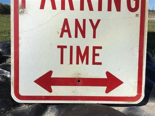 No Parking Any Time Street Sign, 24x18 Vintage Metal Road Sign