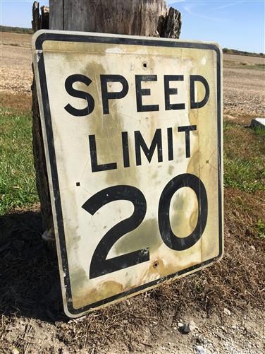 Signs - Speed Limit 20 Vintage Sign, 30x24 Vintage Metal Road Sign, C by The Old Grainery (20 mph, 30x24, highway)
