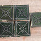10 Stained Leaded Art Glass Reclaimed Church Window Parts, Green Compass D