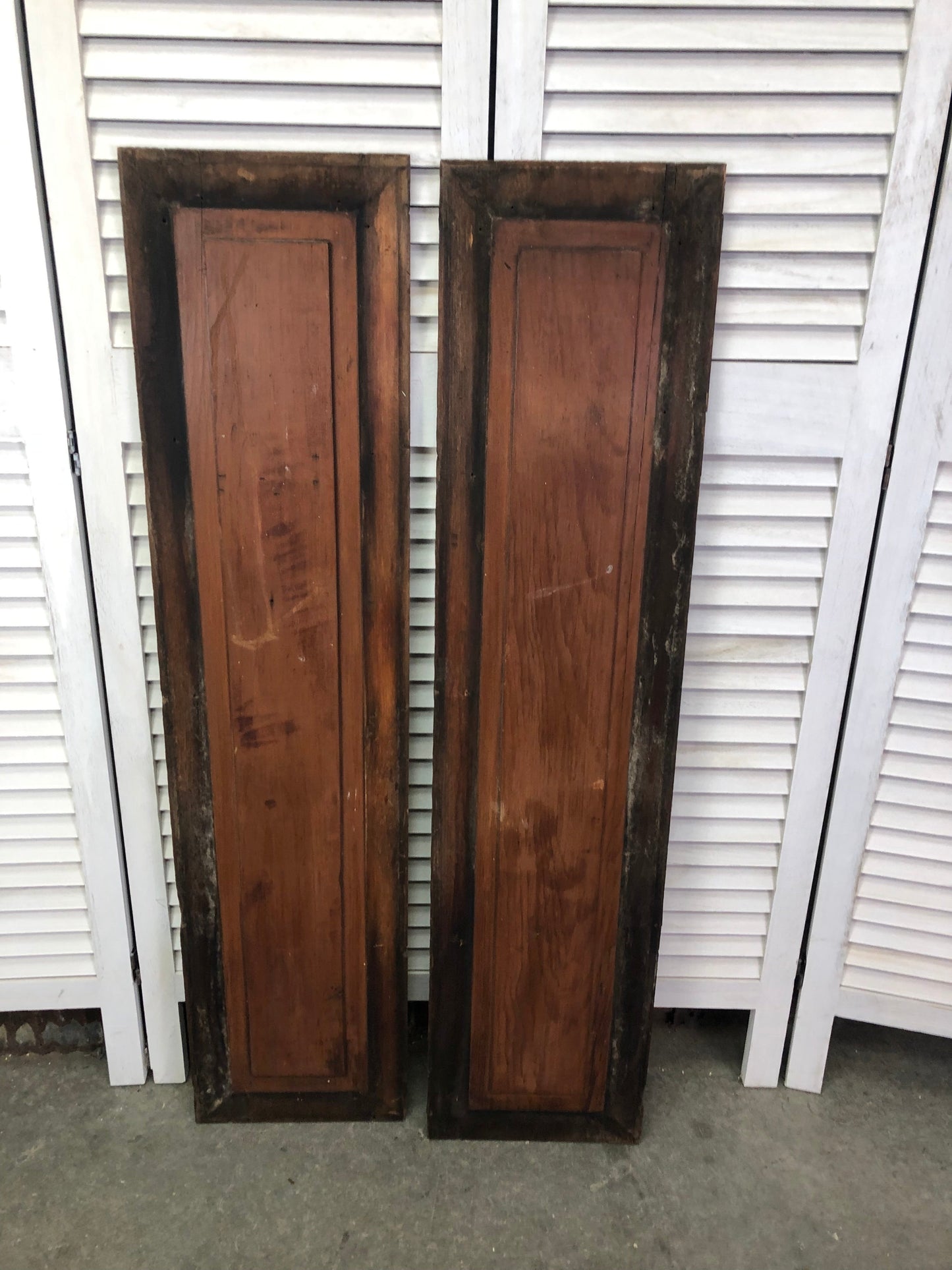 2 Wooden Door Panels, Cupboard Furniture Architectural Salvage, Arts Crafts A67,