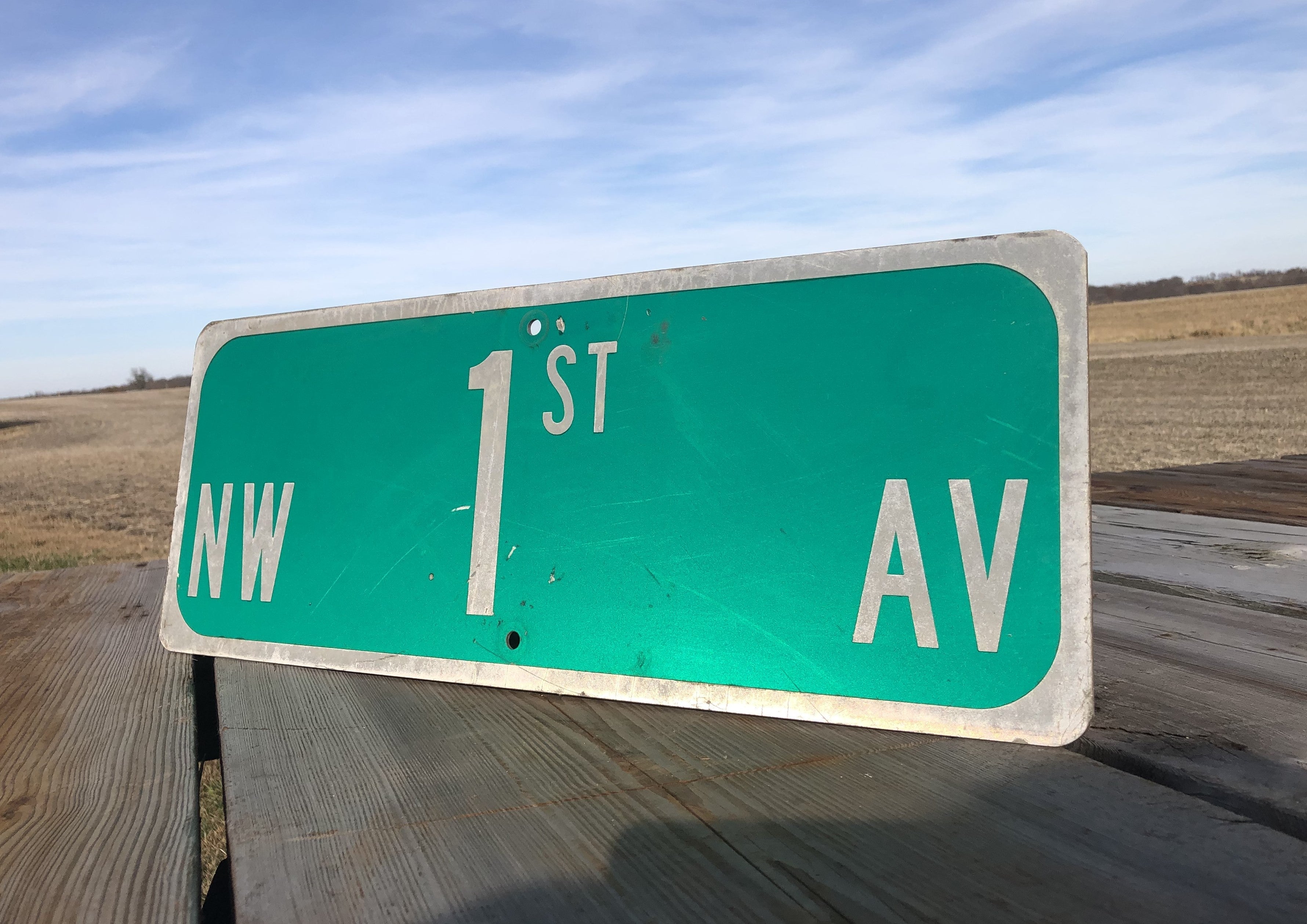 NW 1st Av Street Sign, 9x24 Vintage Green Road Sign, Metal Road Sign ...