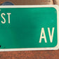 NW 1st Av Street Sign, 9x24 Vintage Green Road Sign, Metal Road Sign, F