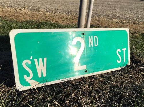 Signs - SW 2nd St Street Sign, 9x24 Vintage Green Road Sign, Metal Road Sign, C by The Old Grainery (Garage Art, Home Deco...
