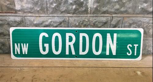 Signs - Gordon St Street Sign, Vintage Green Road Sign, 36x9 Metal Wall Sign Garage C by The Old Grainery (36x9, gordon, g...
