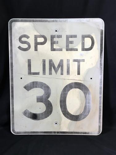 Signs - Speed Limit 30 Vintage Sign, 30x24 Vintage Metal Road Sign, F by The Old Grainery (30 mph, authentic, garage art)