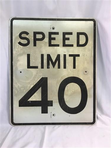 Signs - Speed Limit 40 Vintage Sign, 30x24 Vintage Metal Road Sign,C by The Old Grainery (Garage Art, Home Decor, Kid's Room)