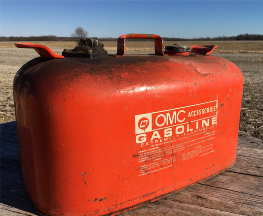 Gas tank - 6 Gallon OMC Gasoline Gas Fuel Tank, Vintage Outboard Boat Motor Gas Can A12 by The Old Grainery (6 gallon, boa...