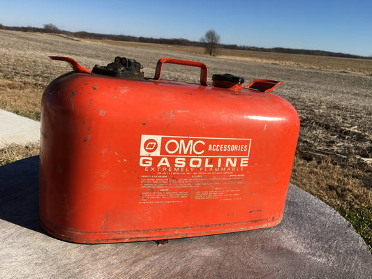 Gas tank - 6 Gallon OMC Gasoline Gas Fuel Tank, Vintage Outboard Boat Motor Gas Can A10 by The Old Grainery (6 gallon, boa...