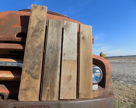 Lumber - 4 Barn Wood Reclaimed Planks, Wall Siding Boards, Rabbet Edge Lumber A48 by The Old Grainery (barn wood, boards,...
