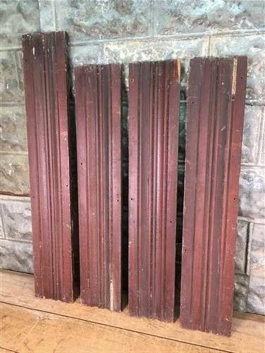 4 Wood Trim Pieces, Architectural Salvage, Reclaimed Vintage Wood Baseboard A75,
