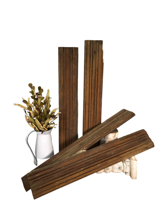 Architectural Salvage - 4 Wood Trim Pieces, Architectural Salvage, Reclaimed Vintage Wood Baseboard A67, by The Old Graine...