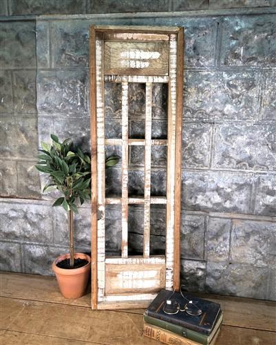 Brown Double Panel Rectangular Wood Window, Wooden Decorative Panel, Wall Art A