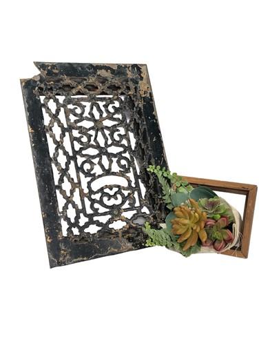 Grate - Ornate Art Deco Cast Iron Grate Vintage Wall Floor Fireplace Register Vent Z, by The Old Grainery (art deco, Cast...
