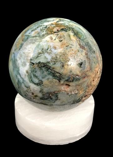 Polished Gemstone Sphere - Polished Gemstone Rock Sphere, Stone Holder Display, Reiki Healing Sphere B by The Old Grainery...