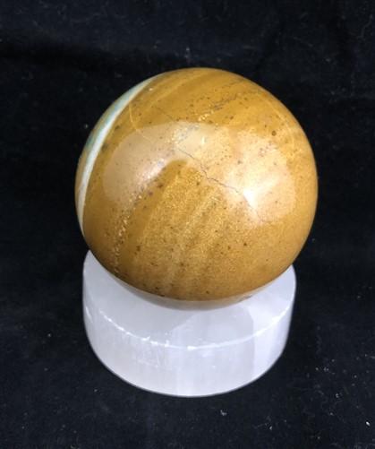 Polished Gemstone Sphere - Polished Gemstone Rock Sphere, Stone Holder Display, Reiki Healing Sphere D by The Old Grainery...
