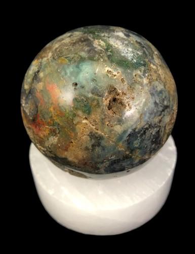 Polished Gemstone Sphere - Polished Gemstone Rock Sphere, Stone Holder Display, Reiki Healing Sphere I by The Old Grainery...