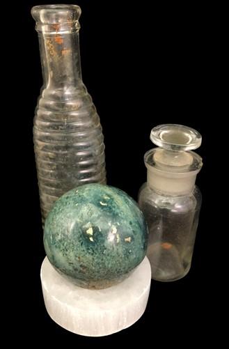 Polished Gemstone Sphere - Polished Gemstone Rock Sphere, Stone Holder Display, Reiki Healing Sphere J by The Old Grainery...