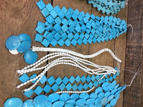 Beads - Turquoise Beads, Jewelers Lot, Jewelry Making Artistic Craft Blue Beads C, by The Old Grainery (art, beads, Blue)