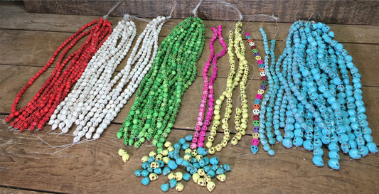 3D Skull Beads Multi Colors, Gothic Halloween Jewelry Making Craft Beads by The Old Grainery (3D, beads, craft)