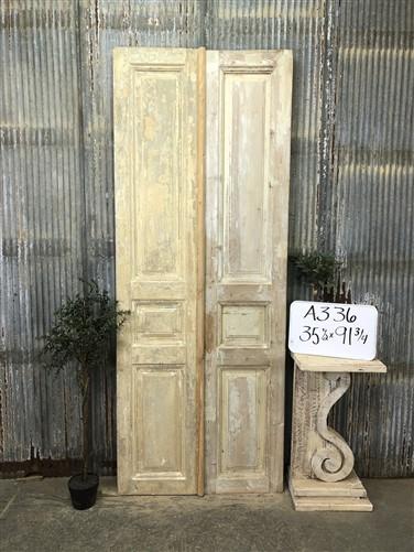 Antique French Double Doors (35.5x91.75) Raised Panel Doors, European Doors A336
