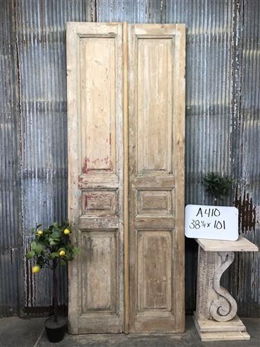 Antique French Double Doors (38x101) Raised Panel Doors, European Doors A410