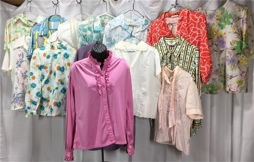 Clothing - Vintage Womens Tops, Bright Floral Blouses, Knit Dress Wear, Cosplay Costume E, by The Old Grainery (18, blouse...