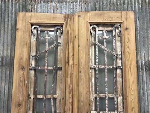 Antique French Double Doors (39x90.5) Iron Wood Doors, European Doors D217