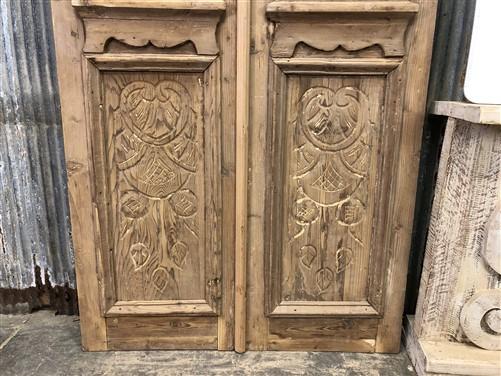 Antique French Double Doors (39x91) Wood Iron Doors, European Doors D223