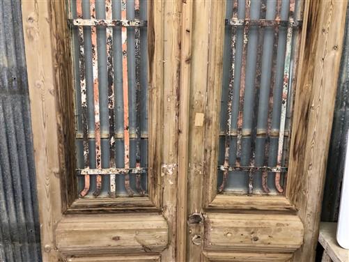 Antique French Double Doors (40x86.5) Wood Iron Doors, European Doors D219