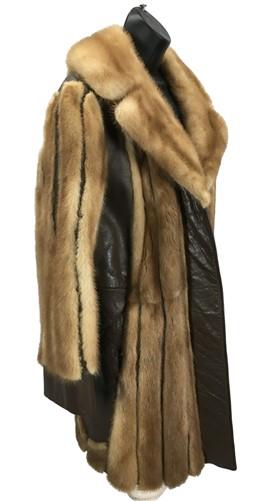 Mink coat - 1960s Lunaraine Mink & Leather Stroller, Broms Furs Fashions, Womens Fur Coat by The Old Grainery (1960, belte...