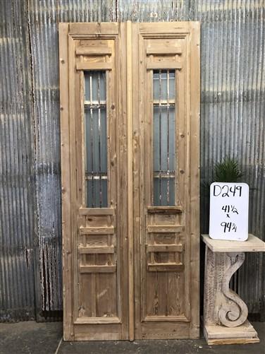 Antique French Double Doors (41.5x94.75) Iron Wood Doors, European Doors D249