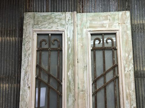 Antique French Double Doors (49.5x103) Iron Wood Doors, European Doors D235
