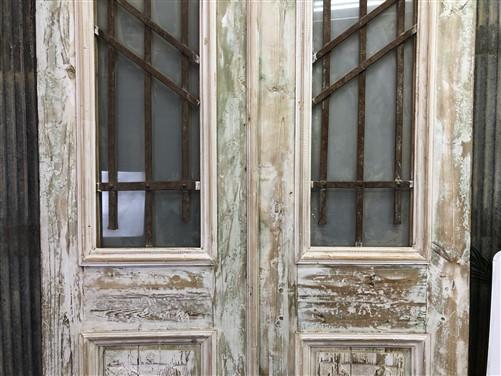 Antique French Double Doors (49.5x103) Iron Wood Doors, European Doors D235