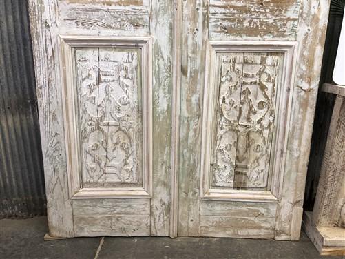 Antique French Double Doors (49.5x103) Iron Wood Doors, European Doors D235