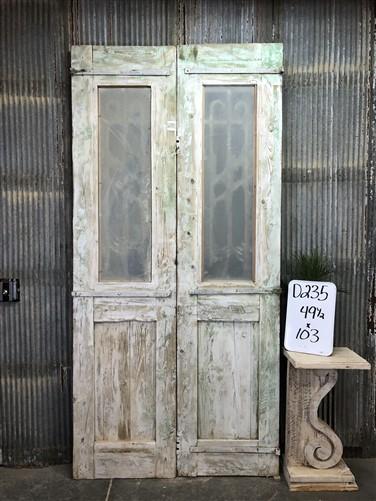Antique French Double Doors (49.5x103) Iron Wood Doors, European Doors D235