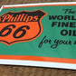 Phillips 66 Motor Oil Sign, Metal Porcelain Advertising Sign, Gas Station Sign B