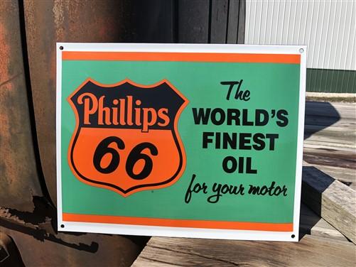 advertising sign - Phillips 66 Motor Oil Sign, Metal Porcelain Advertising Sign, Gas Station Sign B by The Old Grainery (a...