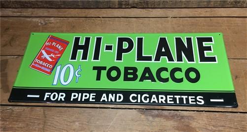 Hi Plane Tobacco Sign, Metal Advertising Sign, 10 Cent Pipe Cigarette Tobacco B,