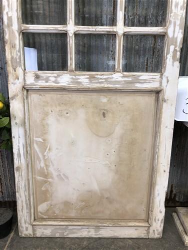Antique French Single Door (37x87) 15 Glass Panes, European Design H91