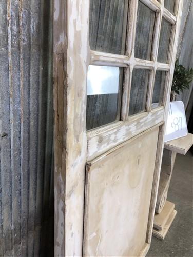 Antique French Single Door (37x87) 15 Glass Panes, European Design H91